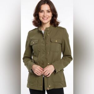 Draper James Green Cotton Utility Jacket Size XS